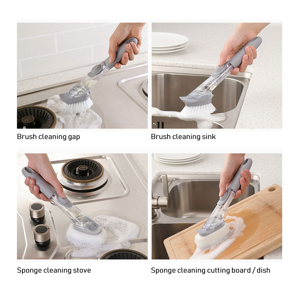 Dish Wash Scrubber with Built-In Soap Dispenser by HitMyNeed