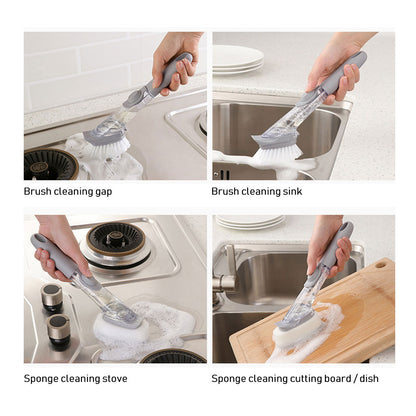 Dish Wash Scrubber with Built-In Soap Dispenser by HitMyNeed
