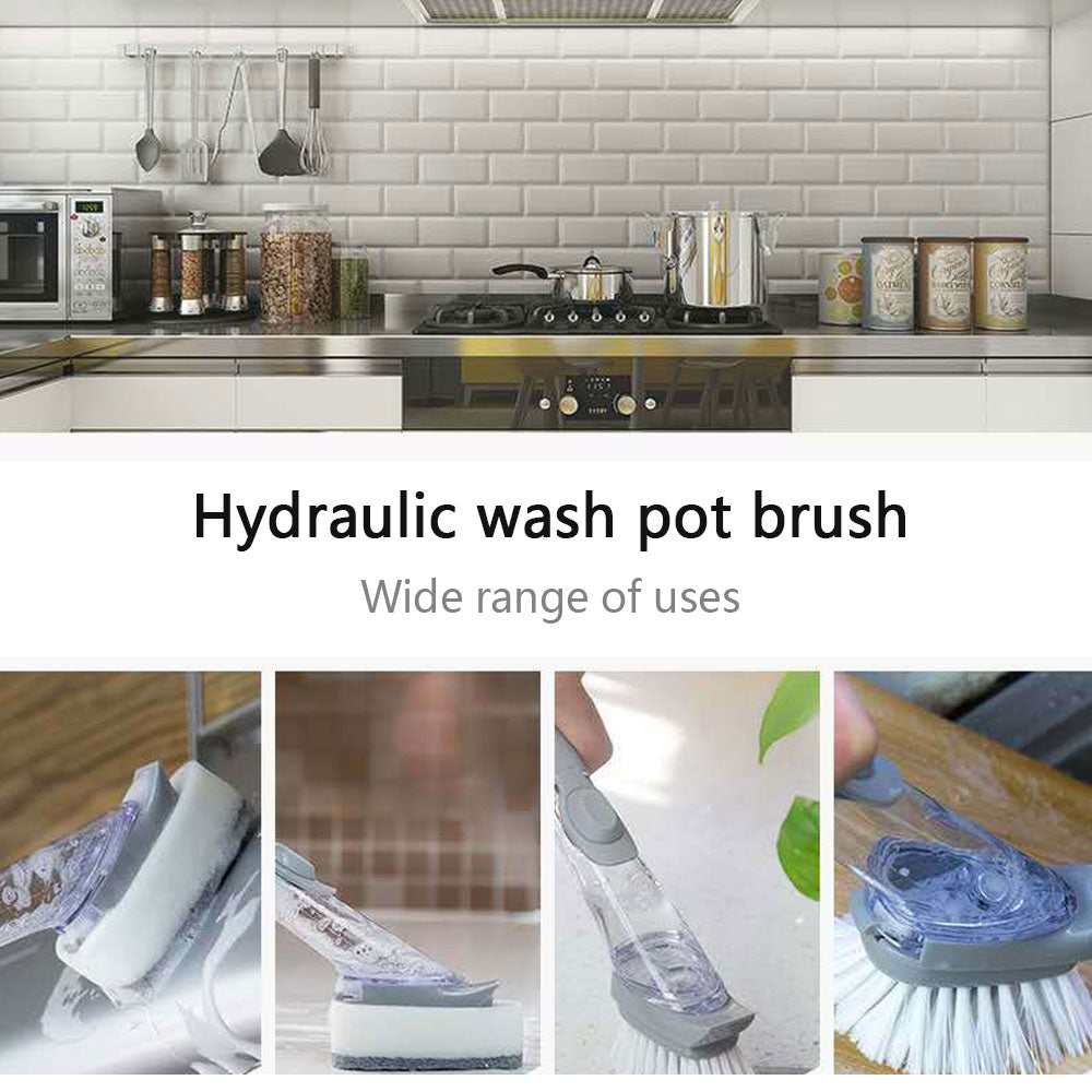 Dish Wash Scrubber with Built-In Soap Dispenser by HitMyNeed