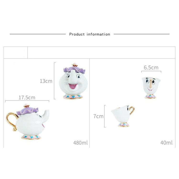 Disney Beauty and the Beast Ceramic Tea Set by HitMyNeed
