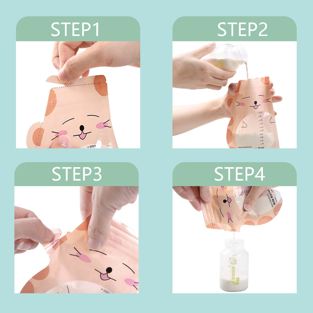 Disposable Breast Milk Storage Bags 200ml (90 Pack) by HitMyNeed