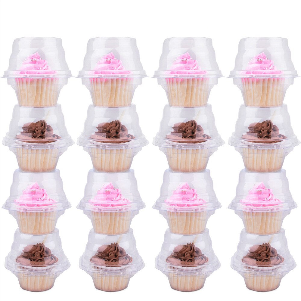 Disposable Clear Individual Cupcake Containers 50pcs by HitMyNeed