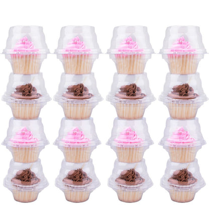 Disposable Clear Individual Cupcake Containers 50pcs by HitMyNeed