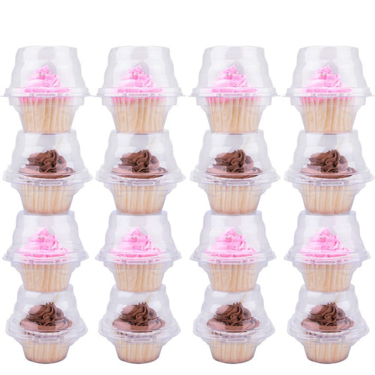 Disposable Clear Individual Cupcake Containers 50pcs by HitMyNeed