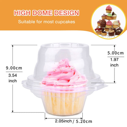 Disposable Clear Individual Cupcake Containers 50pcs by HitMyNeed
