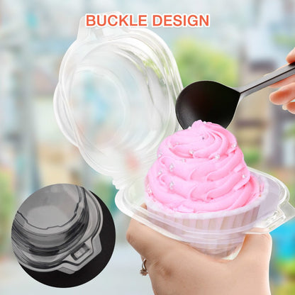 Disposable Clear Individual Cupcake Containers 50pcs by HitMyNeed
