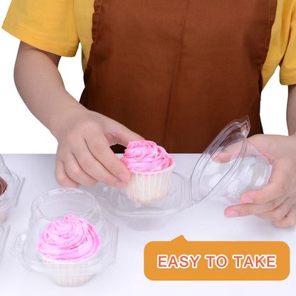 Disposable Clear Individual Cupcake Containers 50pcs by HitMyNeed