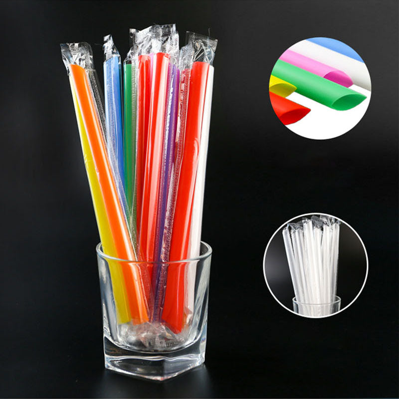 Disposable Colorful Plastic Straws 500 Pack by HitMyNeed