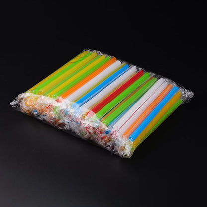 Disposable Colorful Plastic Straws 500 Pack by HitMyNeed