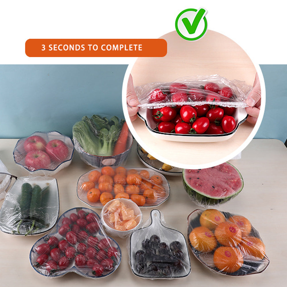 Disposable Elastic Food Covers (100 Pack) by HitMyNeed