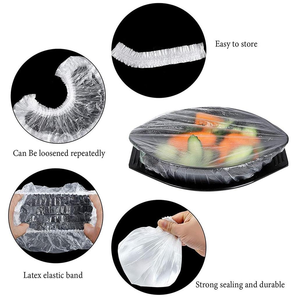 Disposable Elastic Plastic Bowl Covers 100 Pack by HitMyNeed