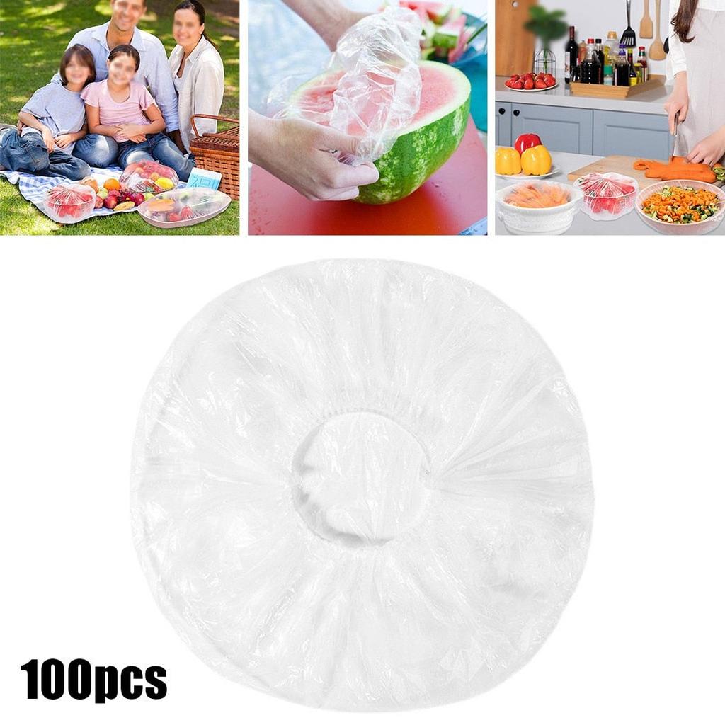 Disposable Elastic Plastic Bowl Covers 100 Pack by HitMyNeed