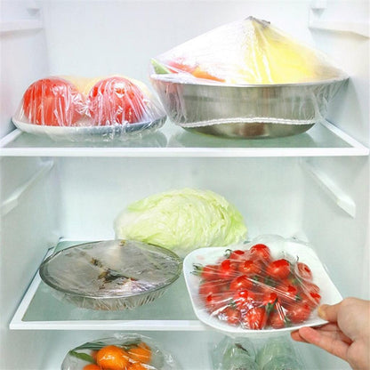 Disposable Elastic Plastic Bowl Covers 100 Pack by HitMyNeed
