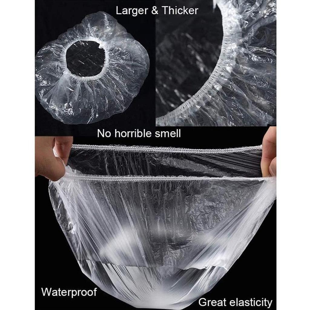 Disposable Elastic Plastic Bowl Covers 100 Pack by HitMyNeed