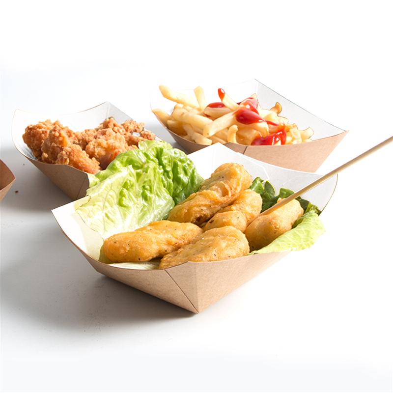 Disposable Kraft Paper Food Boats 100 Pack by HitMyNeed