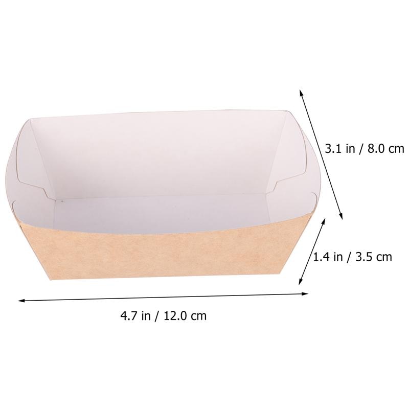 Disposable Kraft Paper Food Boats 100 Pack by HitMyNeed