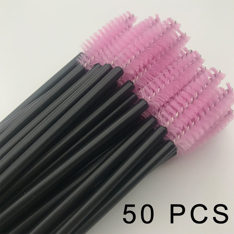Disposable Mascara Wands 50 Pack for Hygienic Use 50-pcs-pink by HitMyNeed