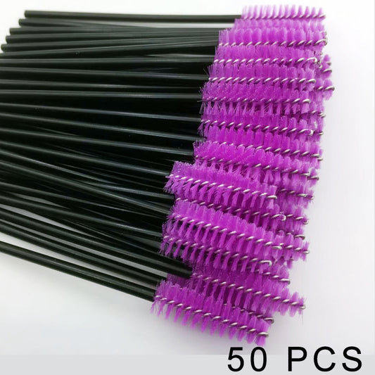 Disposable Mascara Wands 50 Pack for Hygienic Use 50-pcs-purple by HitMyNeed