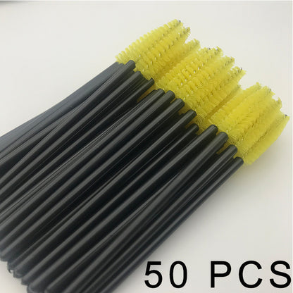 Disposable Mascara Wands 50 Pack for Hygienic Use 50-pcs-yellow by HitMyNeed