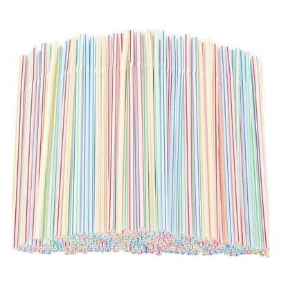 Disposable Plastic Bendable Straws, 600 Pack by HitMyNeed
