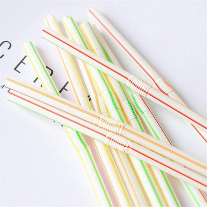 Disposable Plastic Bendable Straws, 600 Pack by HitMyNeed
