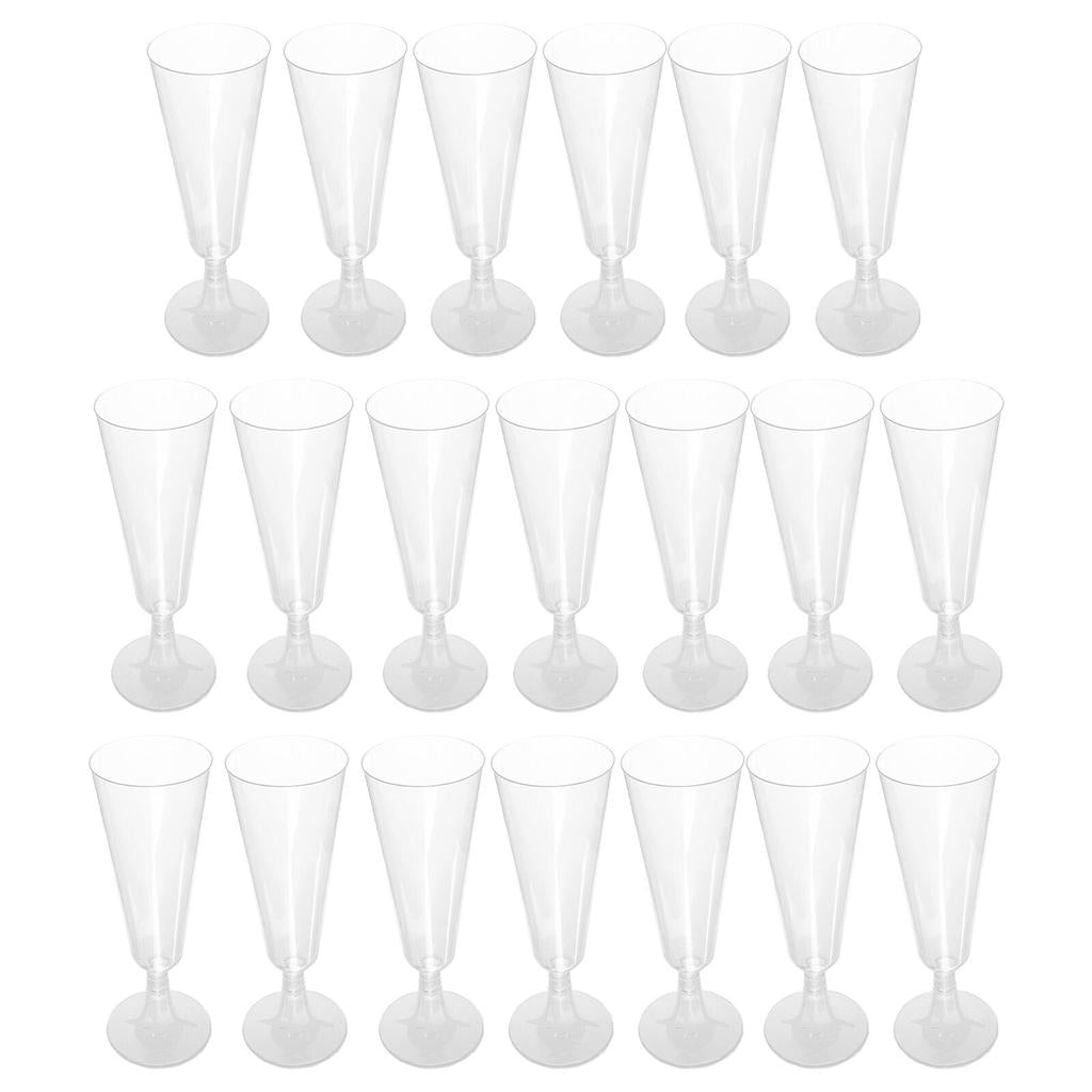 Disposable Plastic Champagne Flutes (20 Pack) by HitMyNeed