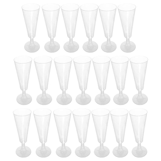 Disposable Plastic Champagne Flutes (20 Pack) by HitMyNeed