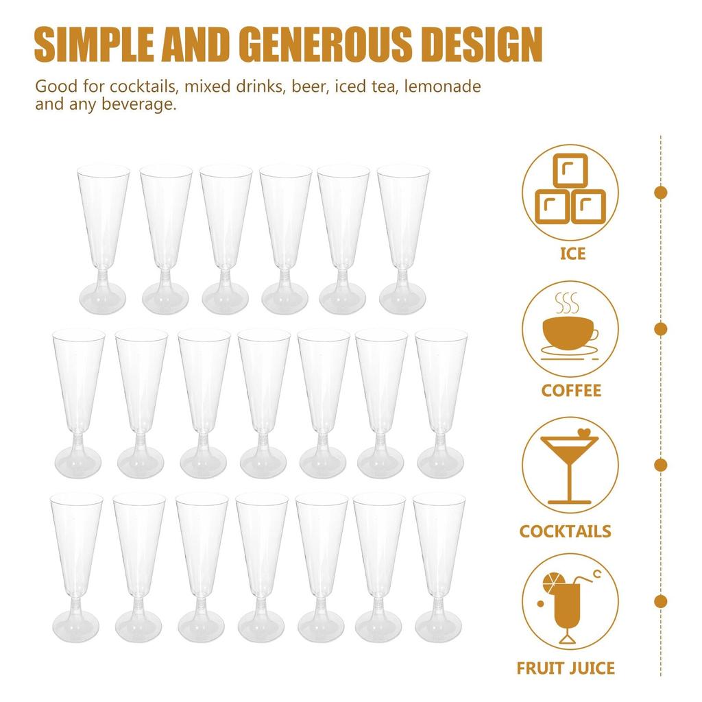 Disposable Plastic Champagne Flutes (20 Pack) by HitMyNeed