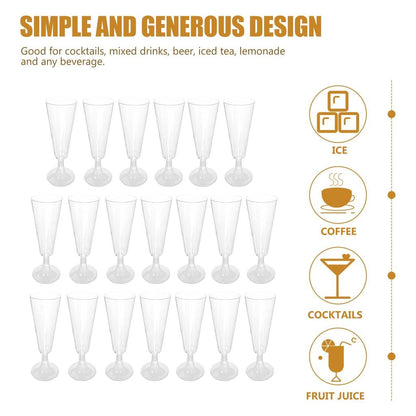 Disposable Plastic Champagne Flutes (20 Pack) by HitMyNeed