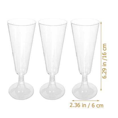 Disposable Plastic Champagne Flutes (20 Pack) by HitMyNeed