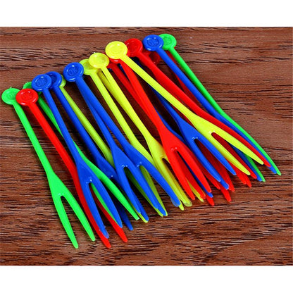 Disposable Plastic Fruit Forks 50 Pack by HitMyNeed
