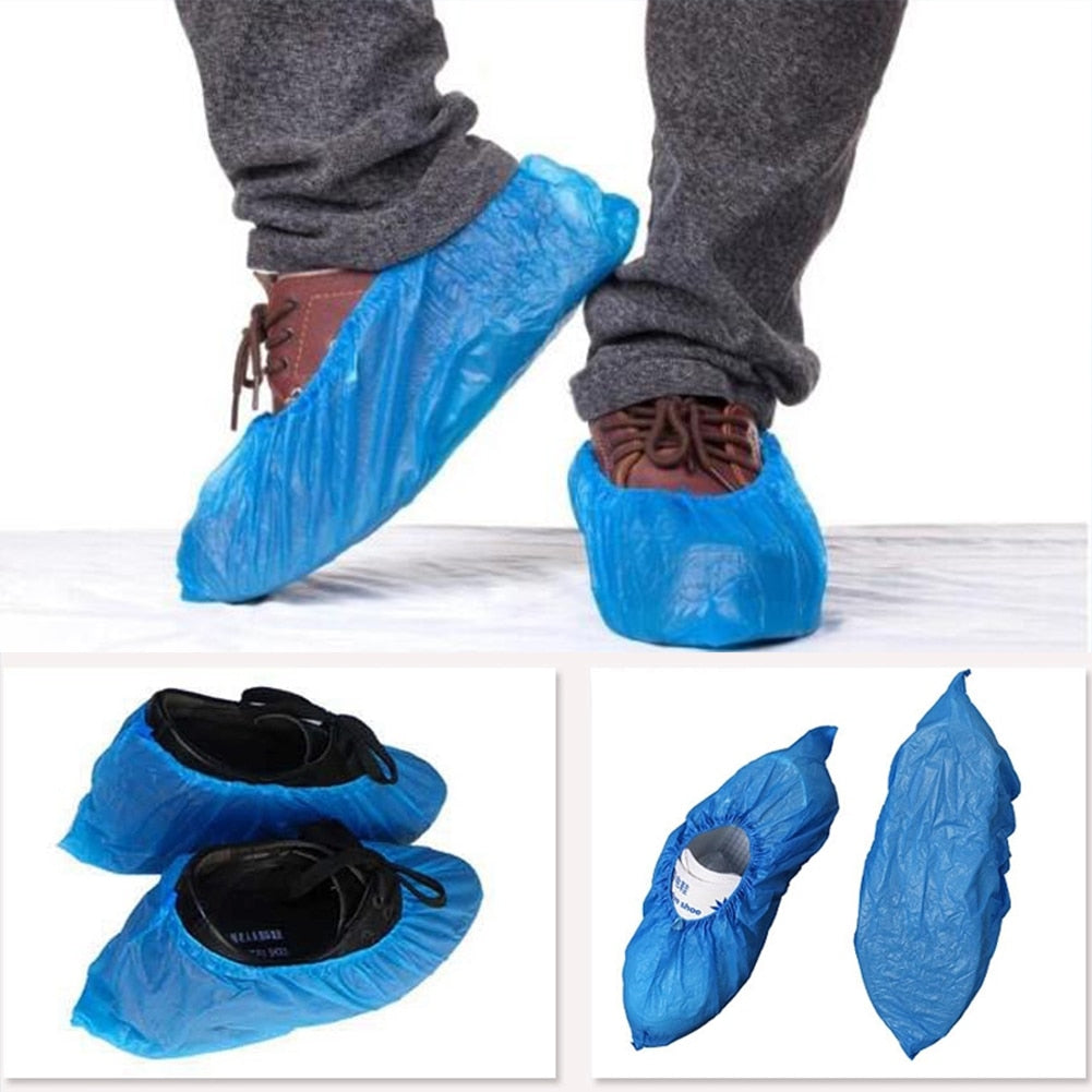 Disposable Plastic Shoe Covers (100-Pack) by HitMyNeed