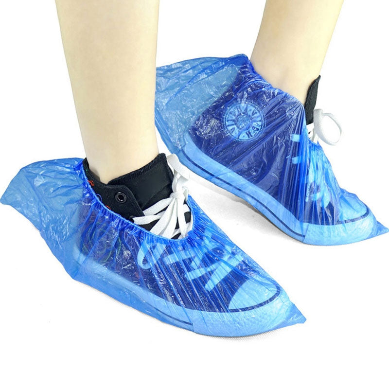 Disposable Plastic Shoe Covers, 100 Pack (One Size) by HitMyNeed