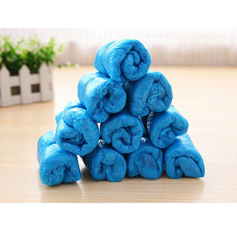 Disposable Plastic Shoe Covers, 100 Pack (One Size) by HitMyNeed
