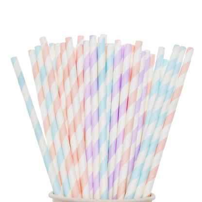 Disposable Striped Paper Straws for Parties by HitMyNeed