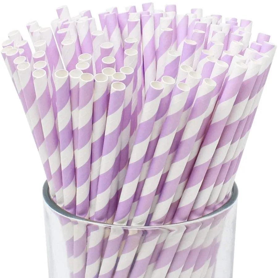 Disposable Striped Paper Straws for Parties by HitMyNeed
