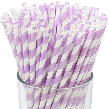 Disposable Striped Paper Straws for Parties by HitMyNeed