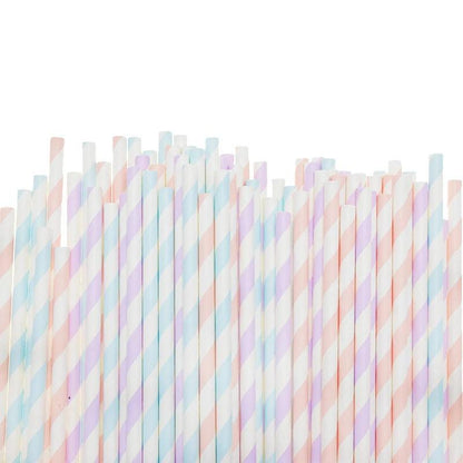 Disposable Striped Paper Straws for Parties by HitMyNeed