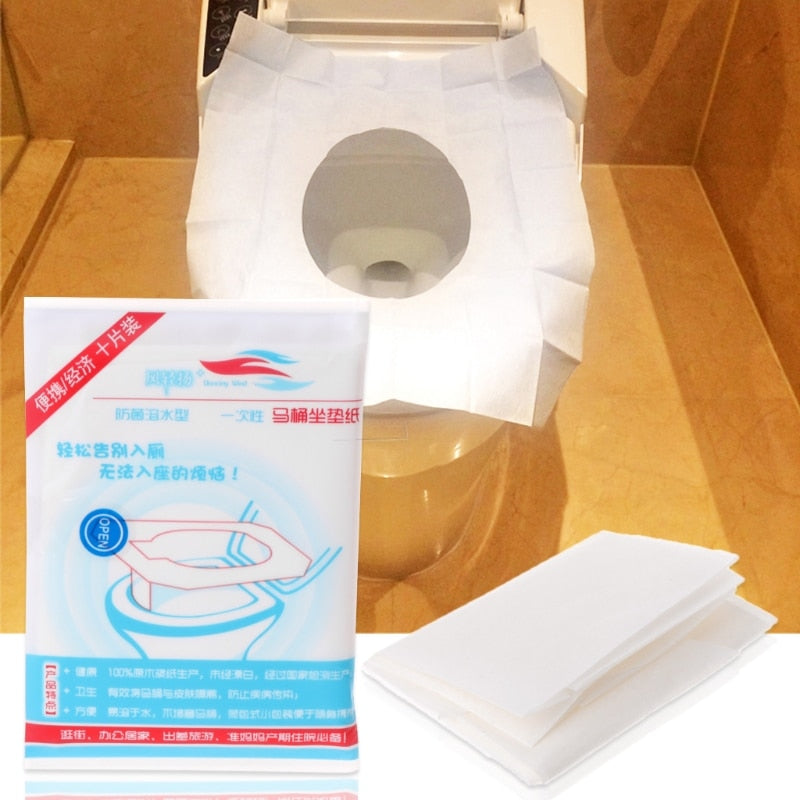 Disposable Toilet Seat Covers for Adults (10-Pack) by HitMyNeed