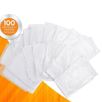 Disposable White Plastic Aprons 100 Pack by HitMyNeed