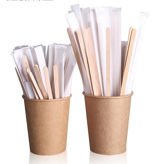 Disposable Wooden Drink Stirrers 14cm (100 Pack) by HitMyNeed