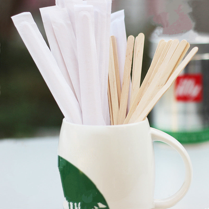 Disposable Wooden Drink Stirrers 14cm (100 Pack) by HitMyNeed