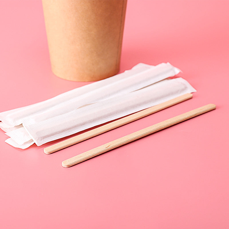Disposable Wooden Drink Stirrers 14cm (100 Pack) by HitMyNeed