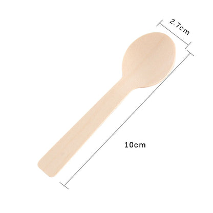 Disposable Wooden Ice Cream Spoons (100 Pack) by HitMyNeed