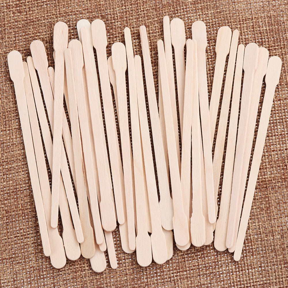 Disposable Wooden Wax Sticks (100 Pack) by HitMyNeed