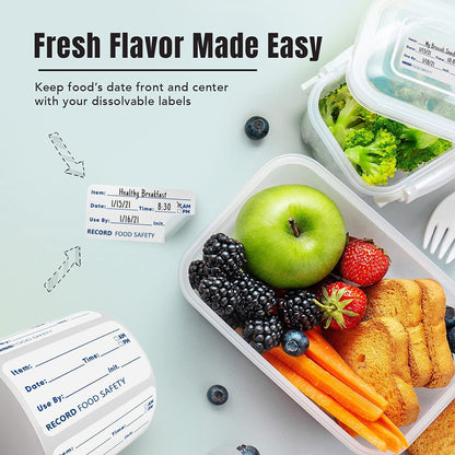 Dissolvable Food Labels Roll 500pcs, 2.5 x 5 cm by HitMyNeed