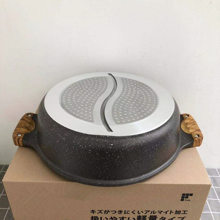 Divided Japanese Style Non-Stick Hot Pot Pan 28cm by HitMyNeed