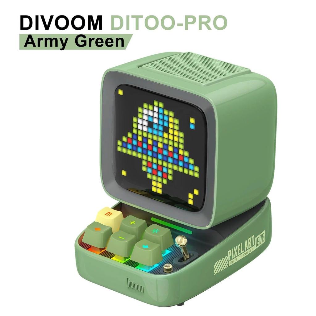 Divoom Ditoo-Pro Retro Pixel Art Bluetooth Speaker Clock ditoo-pro-green by HitMyNeed