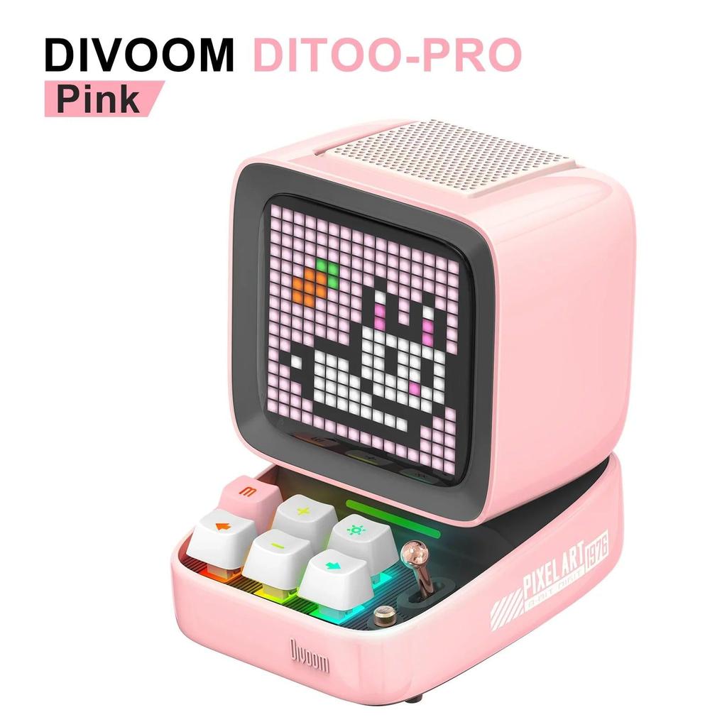 Divoom Ditoo-Pro Retro Pixel Art Bluetooth Speaker Clock ditoo-pro-pink by HitMyNeed