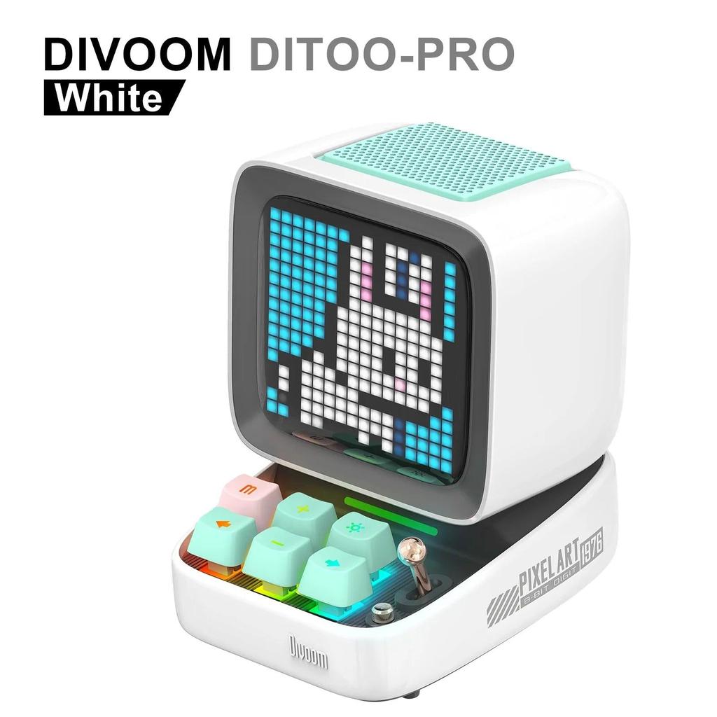 Divoom Ditoo-Pro Retro Pixel Art Bluetooth Speaker Clock ditoo-pro-white by HitMyNeed